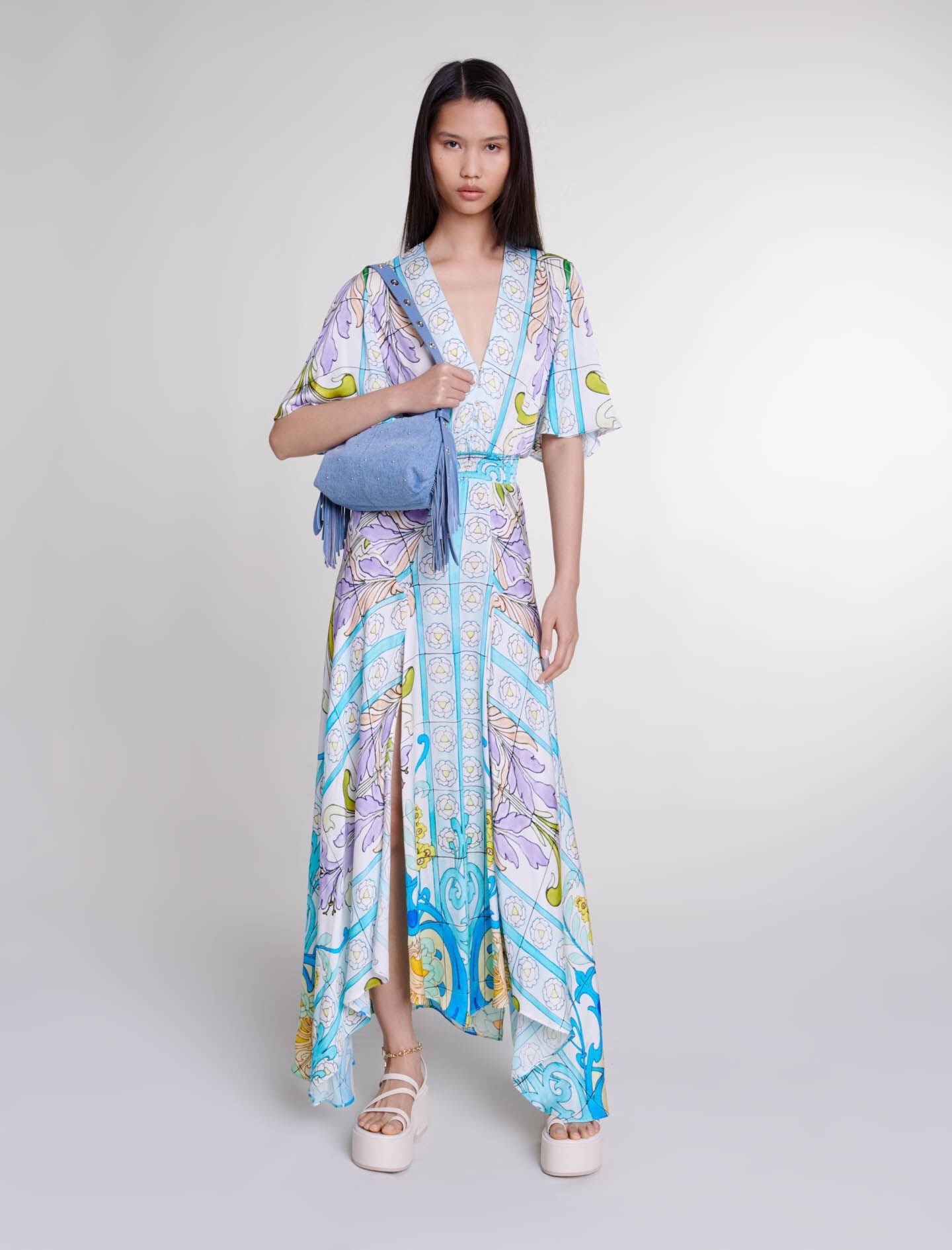 Satin-look patterned maxi dress - 2