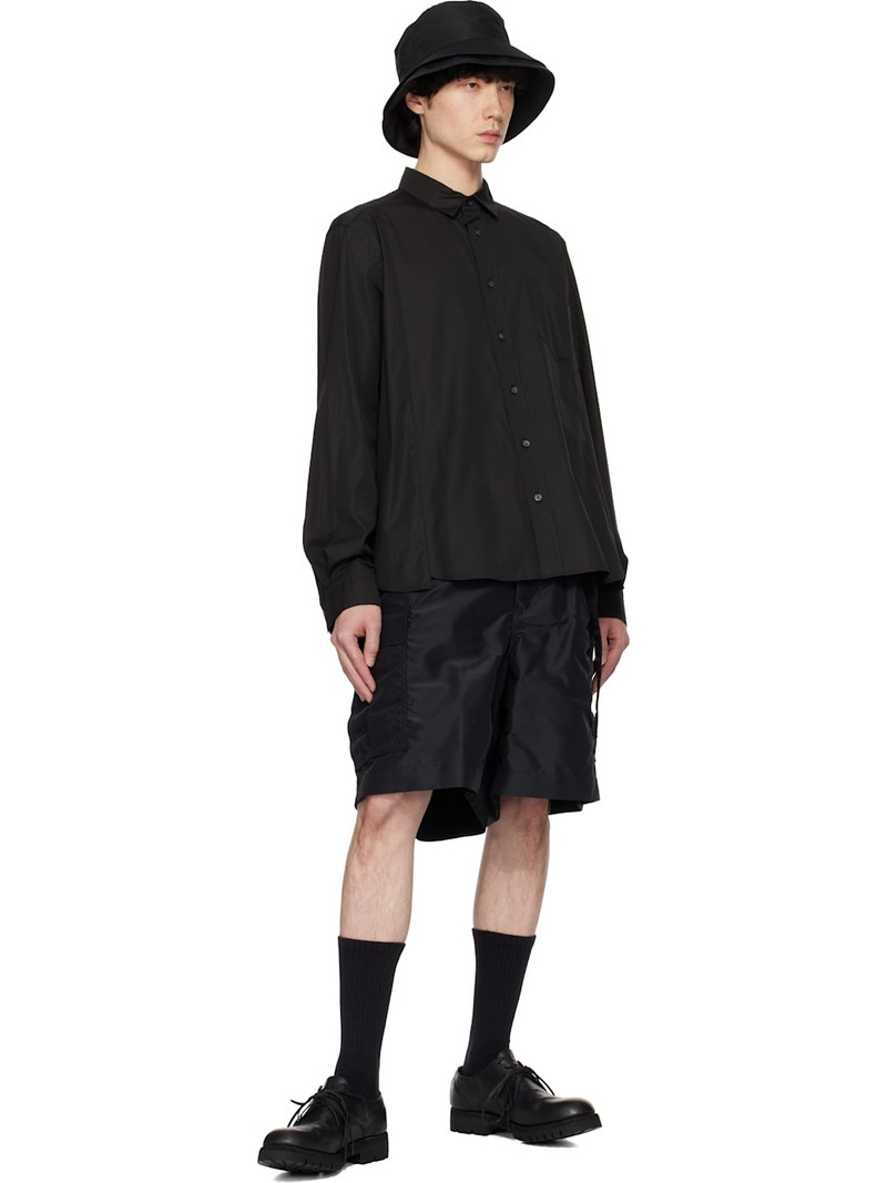 sacai Black Cotton Poplin Shirt outlook