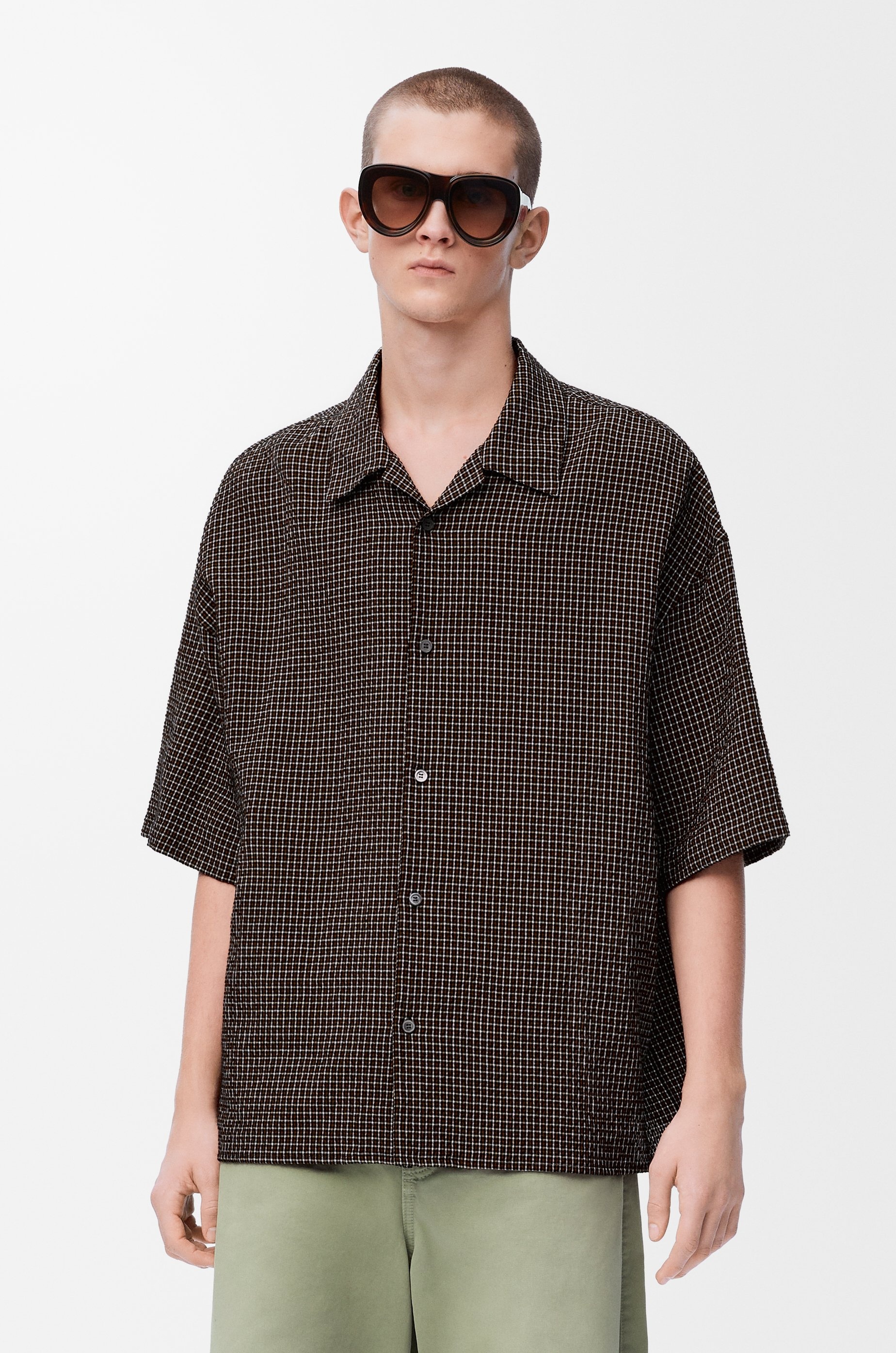 Short sleeve shirt in linen and cotton blend - 3