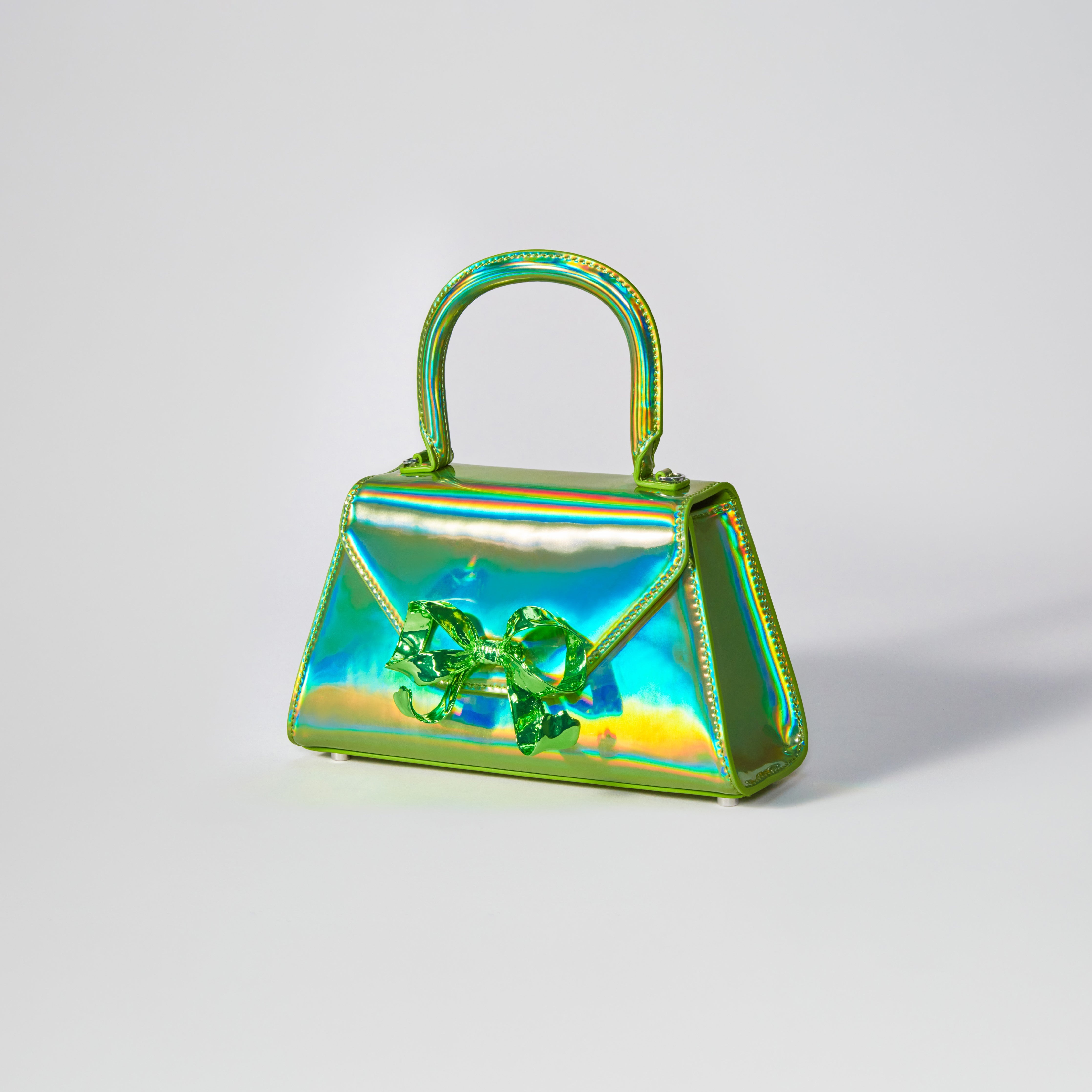 Lime Metallic Bow Envelope Mini Bag - 2