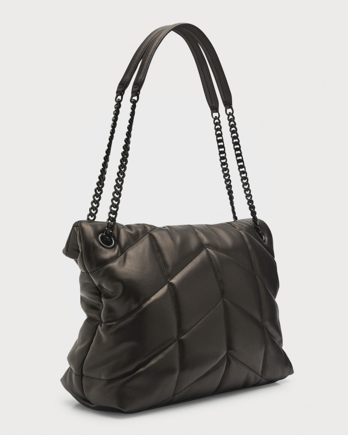 Lou Puffer Medium YSL Shoulder Bag in Quilted Leather - 7