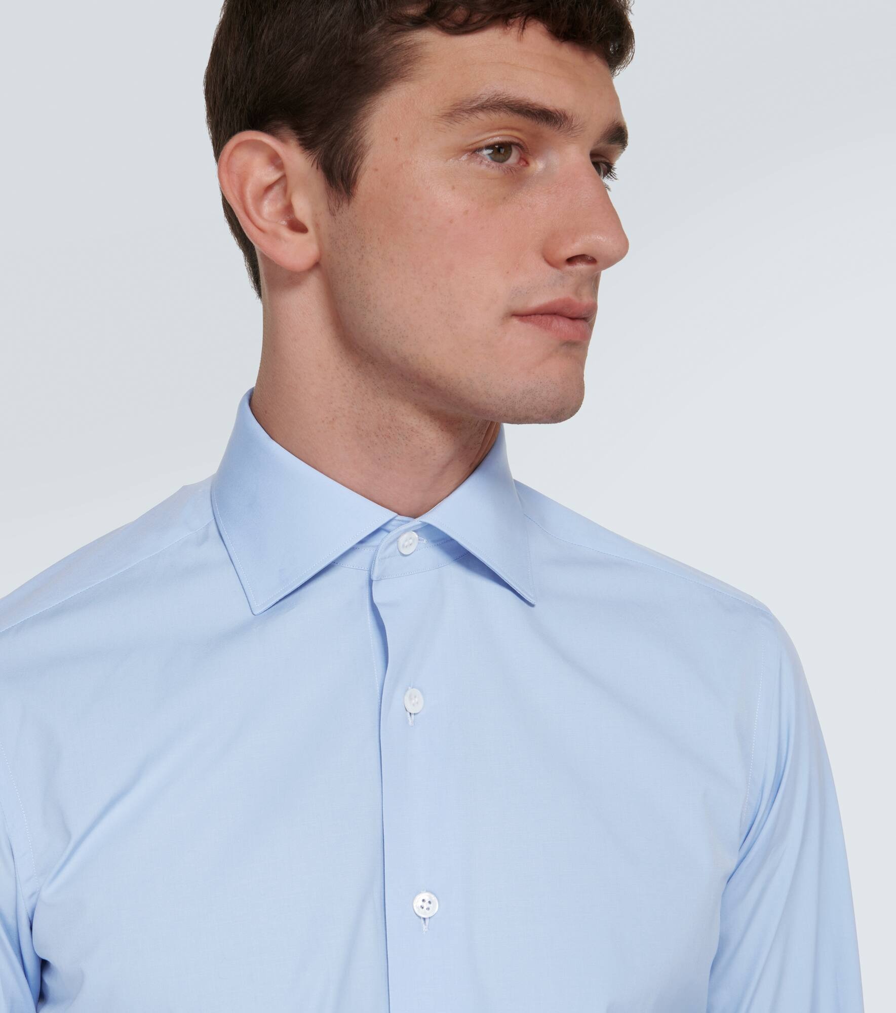 Cotton-blend poplin shirt - 5