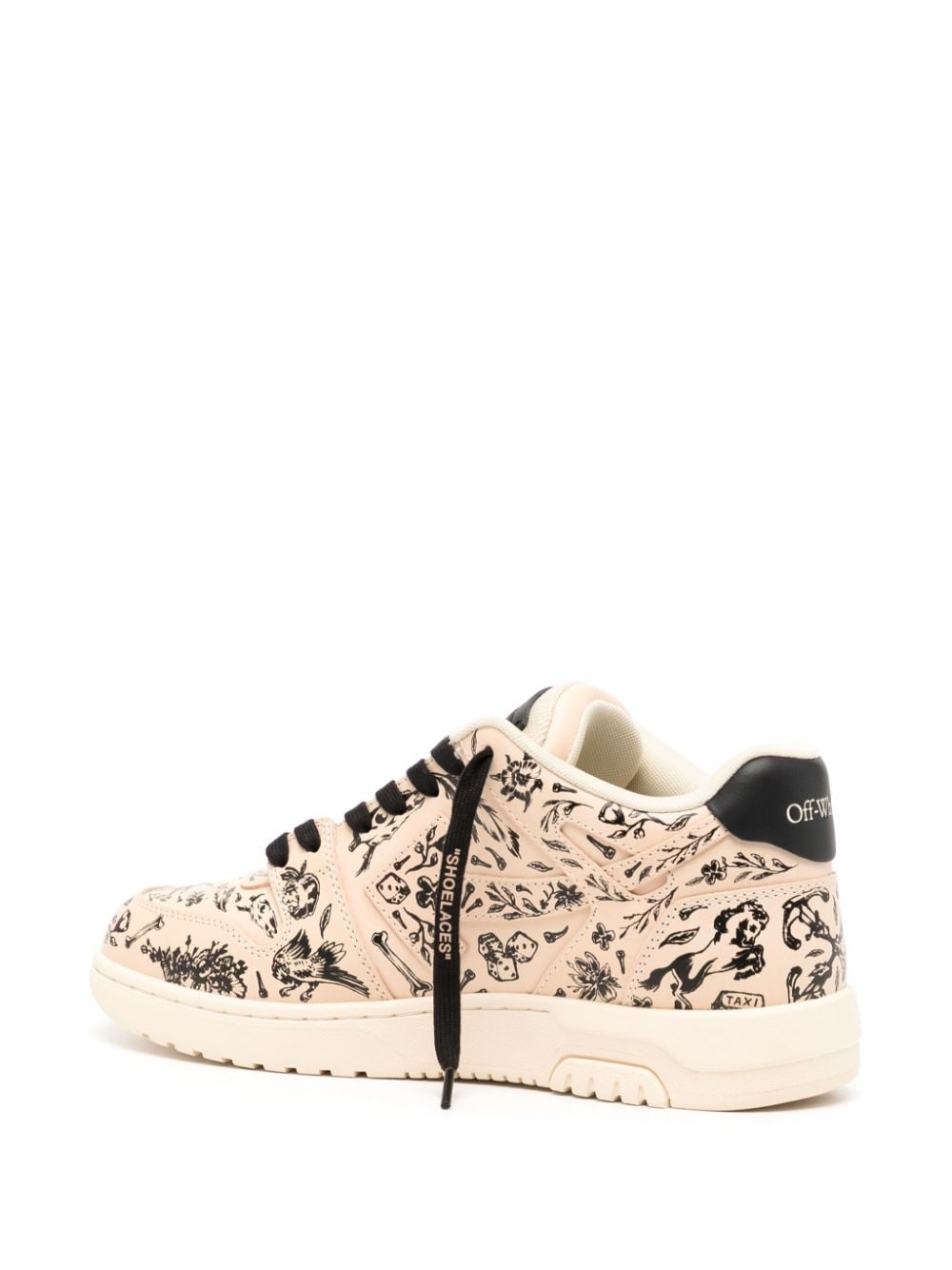 Out Of Office graphic-print leather sneakers - 3