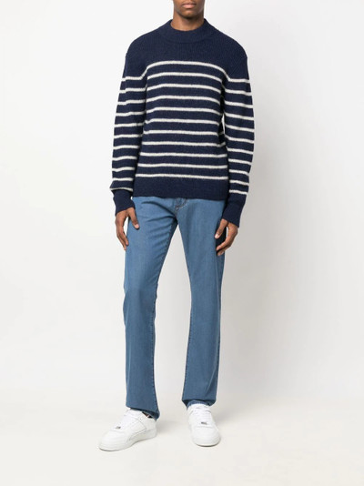 Canali logo-patch straight-leg jeans outlook