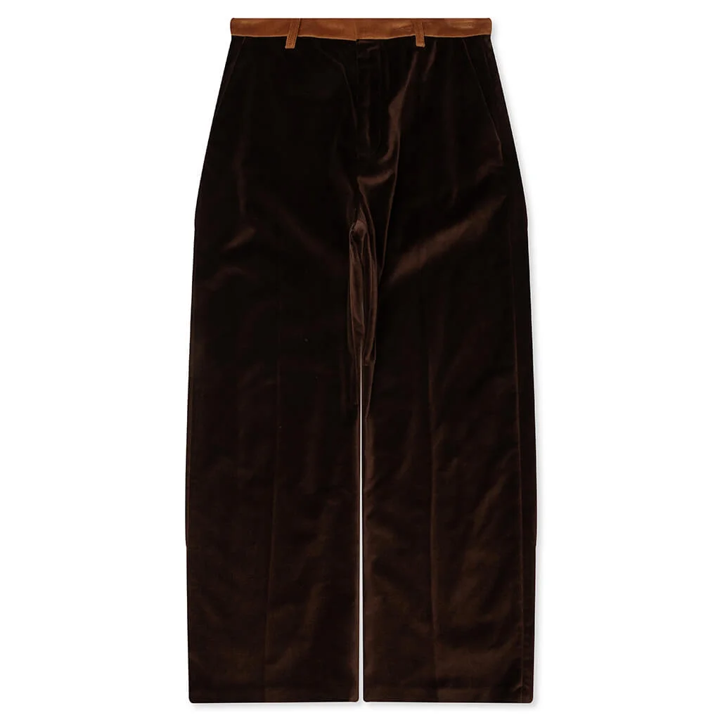 COTTON VELVET TROUSERS - WENGE - 1