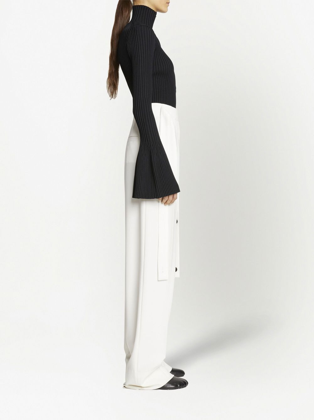 half-zip rib knit top - 3