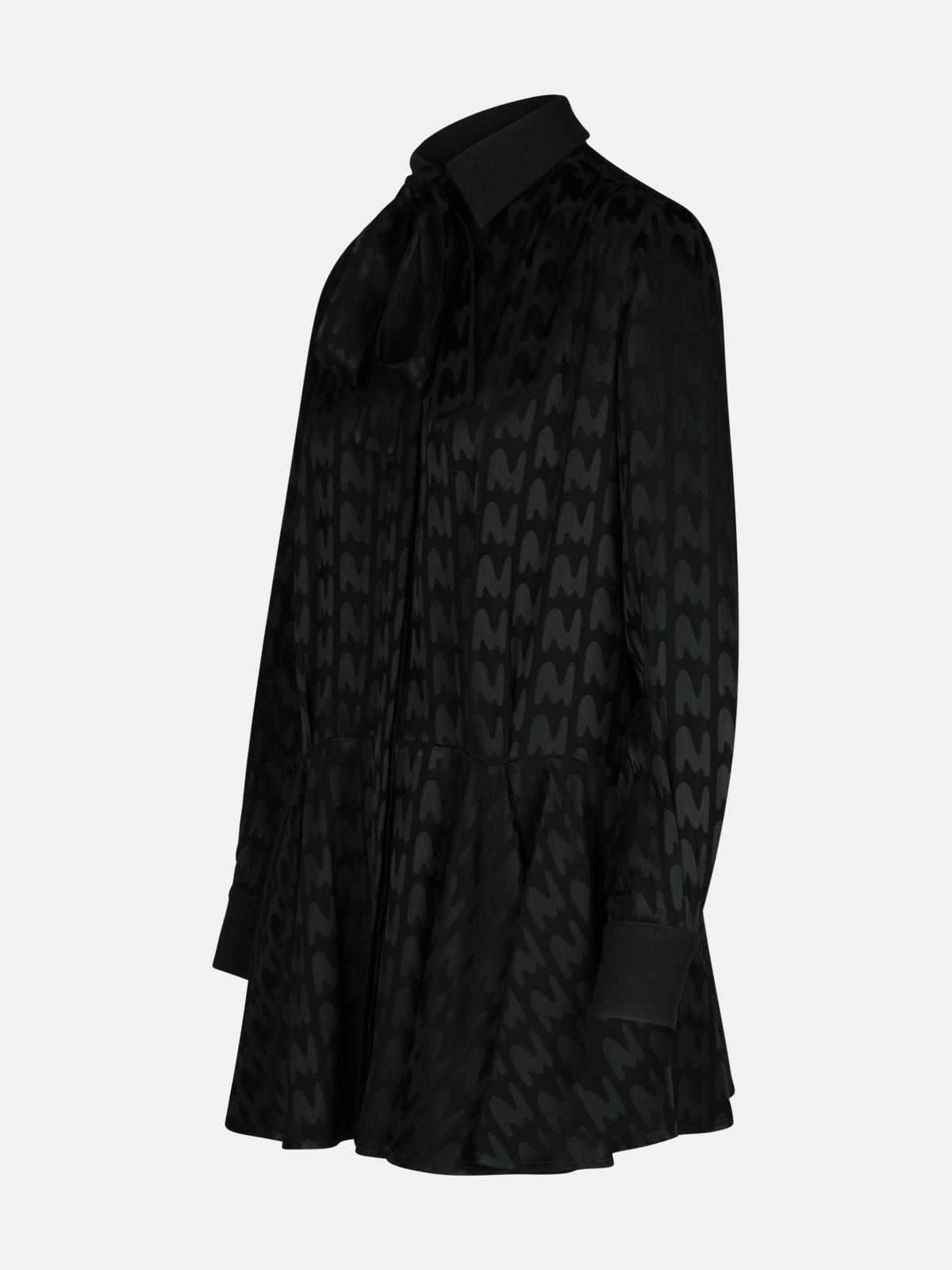 BLACK VISCOSE BLEND DRESS - 2