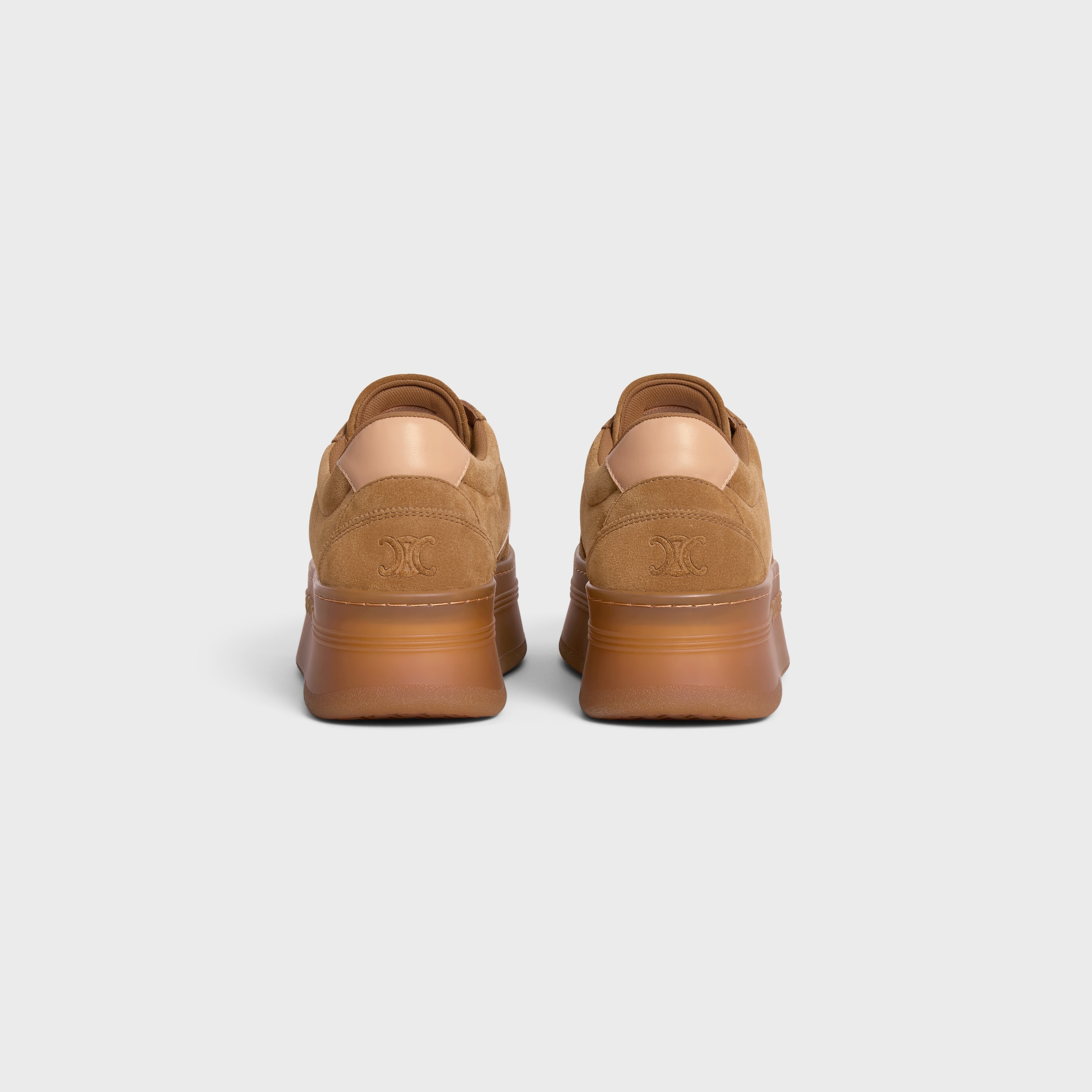 CELINE - BLOCK SNEAKERS WITH BACK TRIOMPHE AND WEDGE OUTSOLE IN SUEDE CALFSKIN AND CALFSKIN - 3