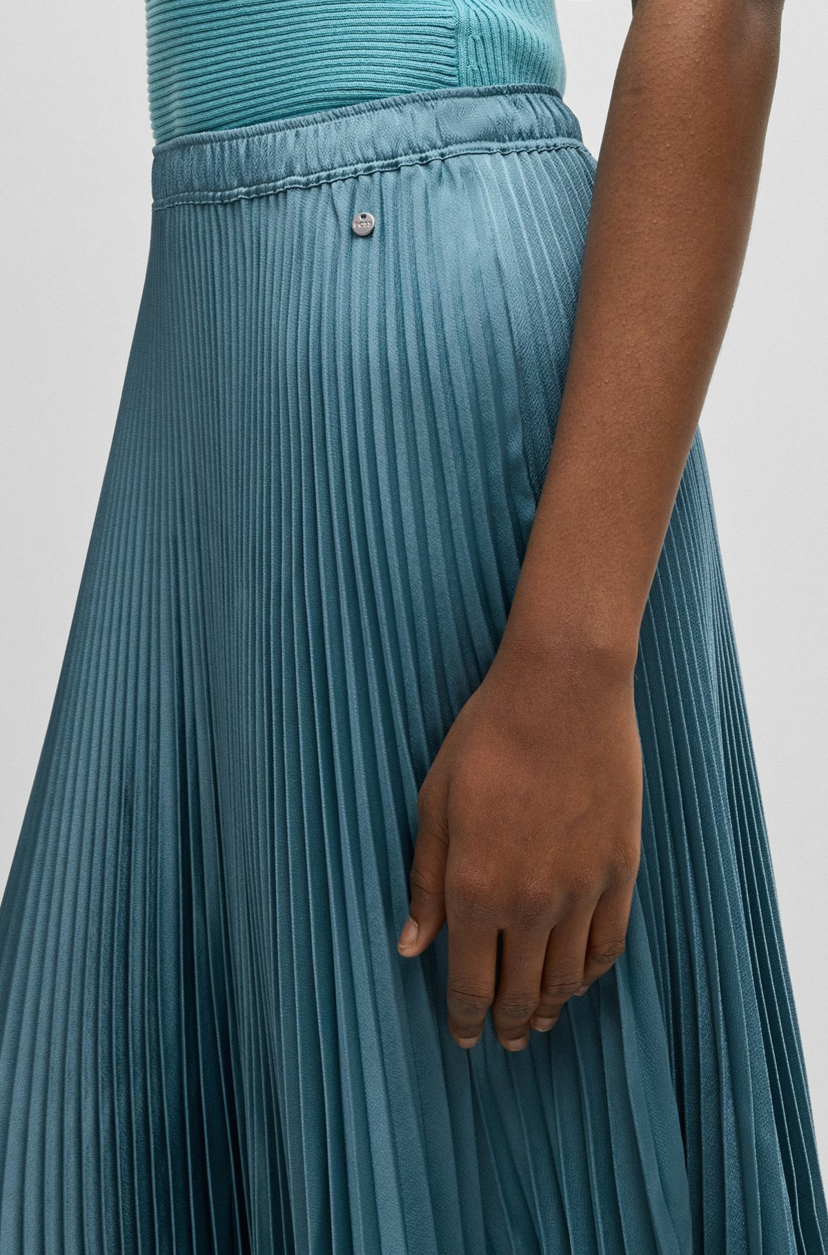 PLISSÉ SKIRT WITH MICRO PRINT - 5