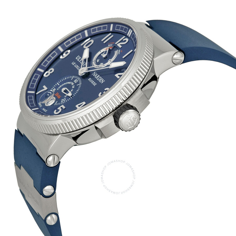 Ulysse Nardin Marine Automatic Blue Dial Blue Rubber Men's Watch 1183-126-3-63 - 2