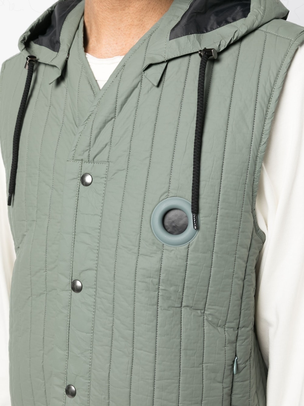 quilted hooded gilet - 5