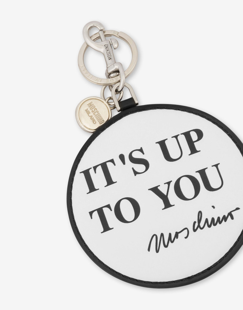 Moschino IT'S UP TO YOU CALFSKIN KEYCHAIN outlook