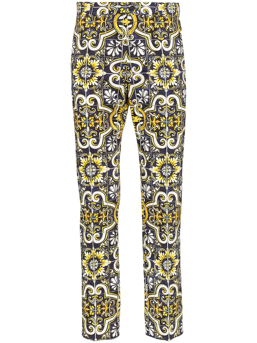 Maioliche print tailored trousers - 1