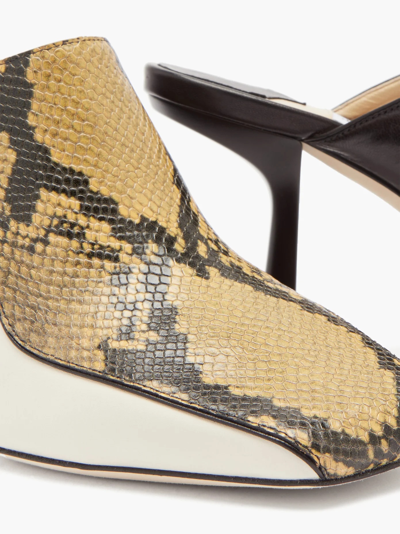 Marcel 85mm snake-effect leather mules - 6