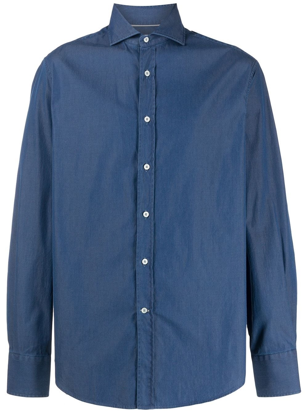 spread-collar chambray shirt - 1