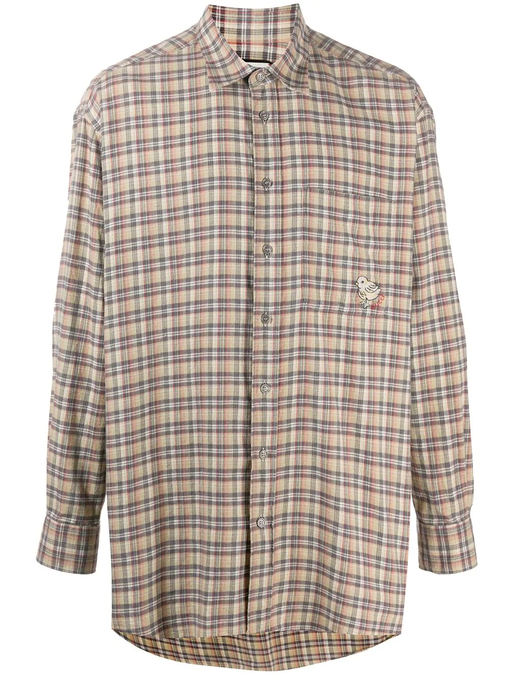 chick patch checked shirt - 1