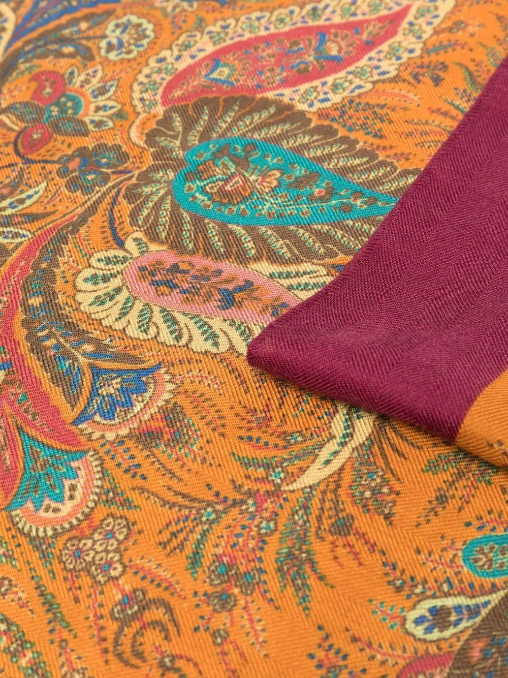 paisley-print silk-cashmere scarf - 3