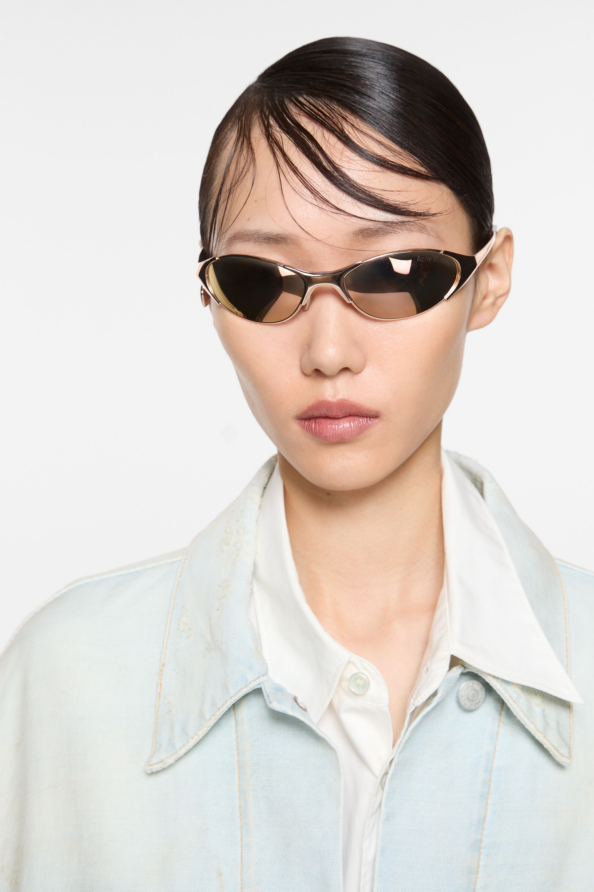 Metal frame charm sunglasses - Rose copper - 2