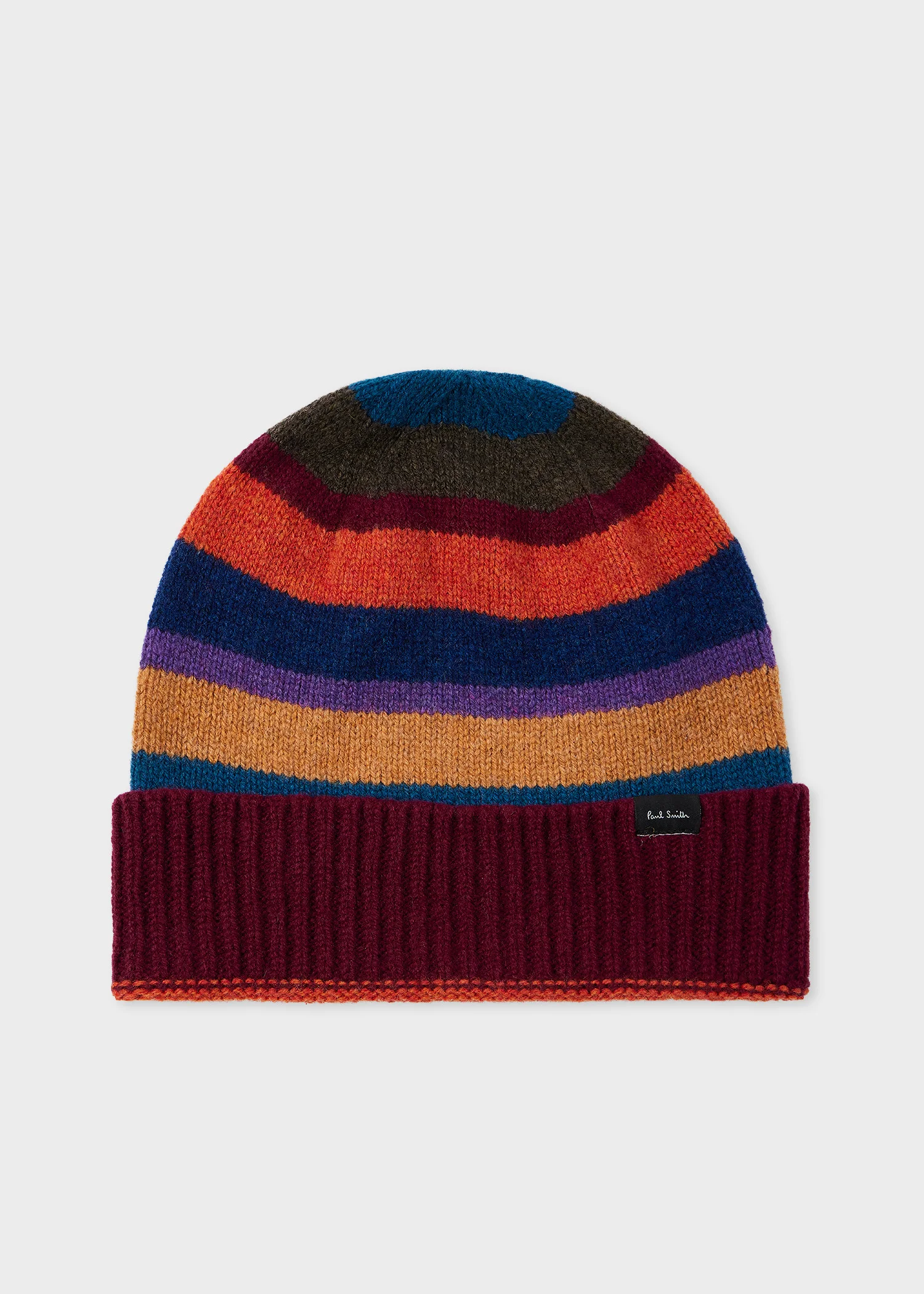 Burgundy 'Seasonal Stripe' Beanie - 1