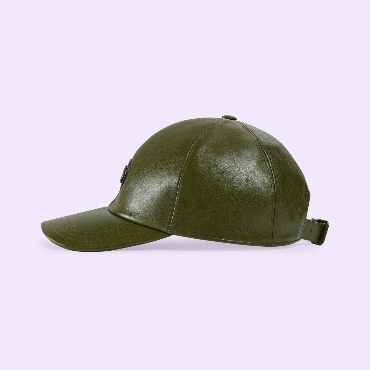 Leather baseball hat with Double G - 2