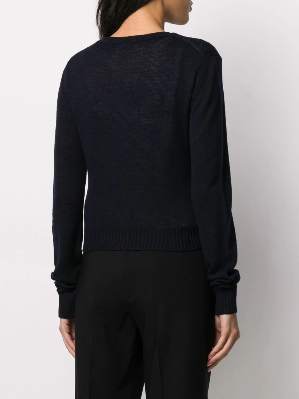 cropped round neck jumper - 4