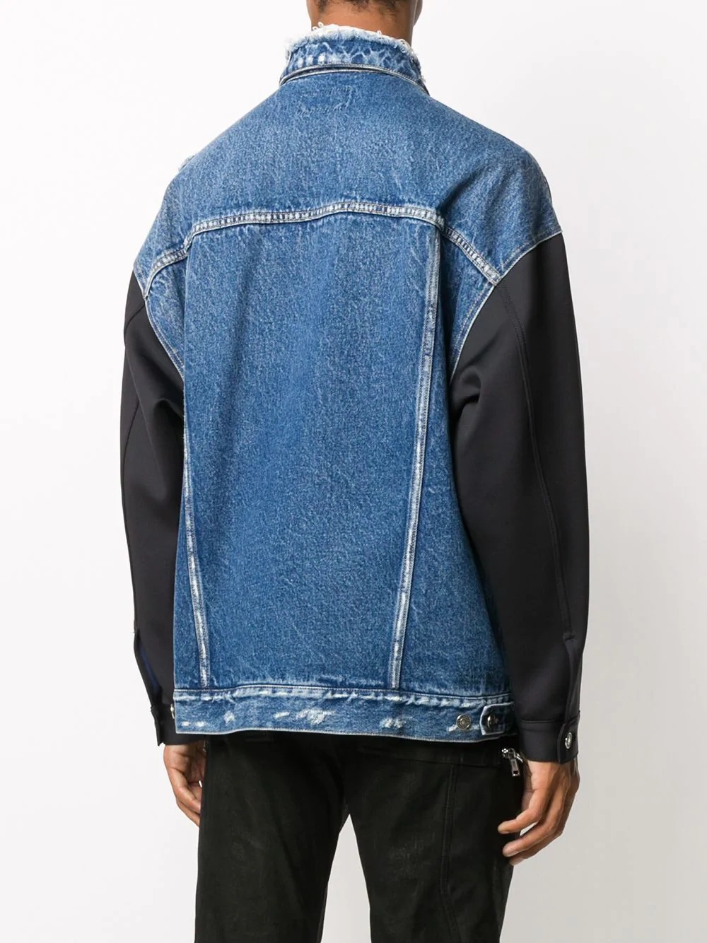 contrast sleeve denim jacket - 4