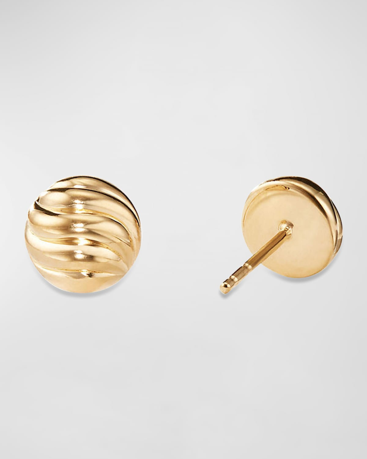 Sculpted Cable Stud Earrings in Gold - 3