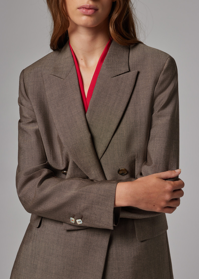 Women's Brown Mohair-Wool Blazer 9