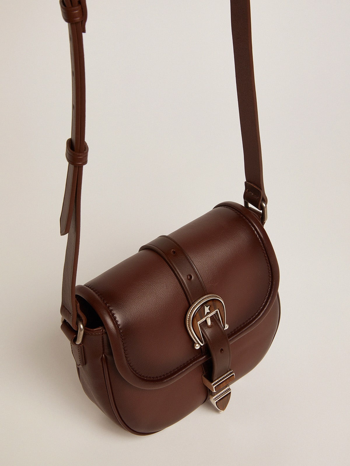 Women's small Rodeo Bag in dark tan leather - 2