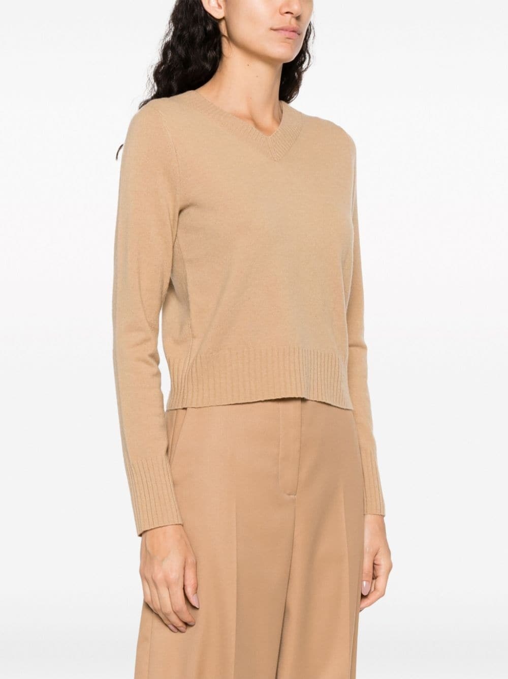 V-neck cropped jumper - 3