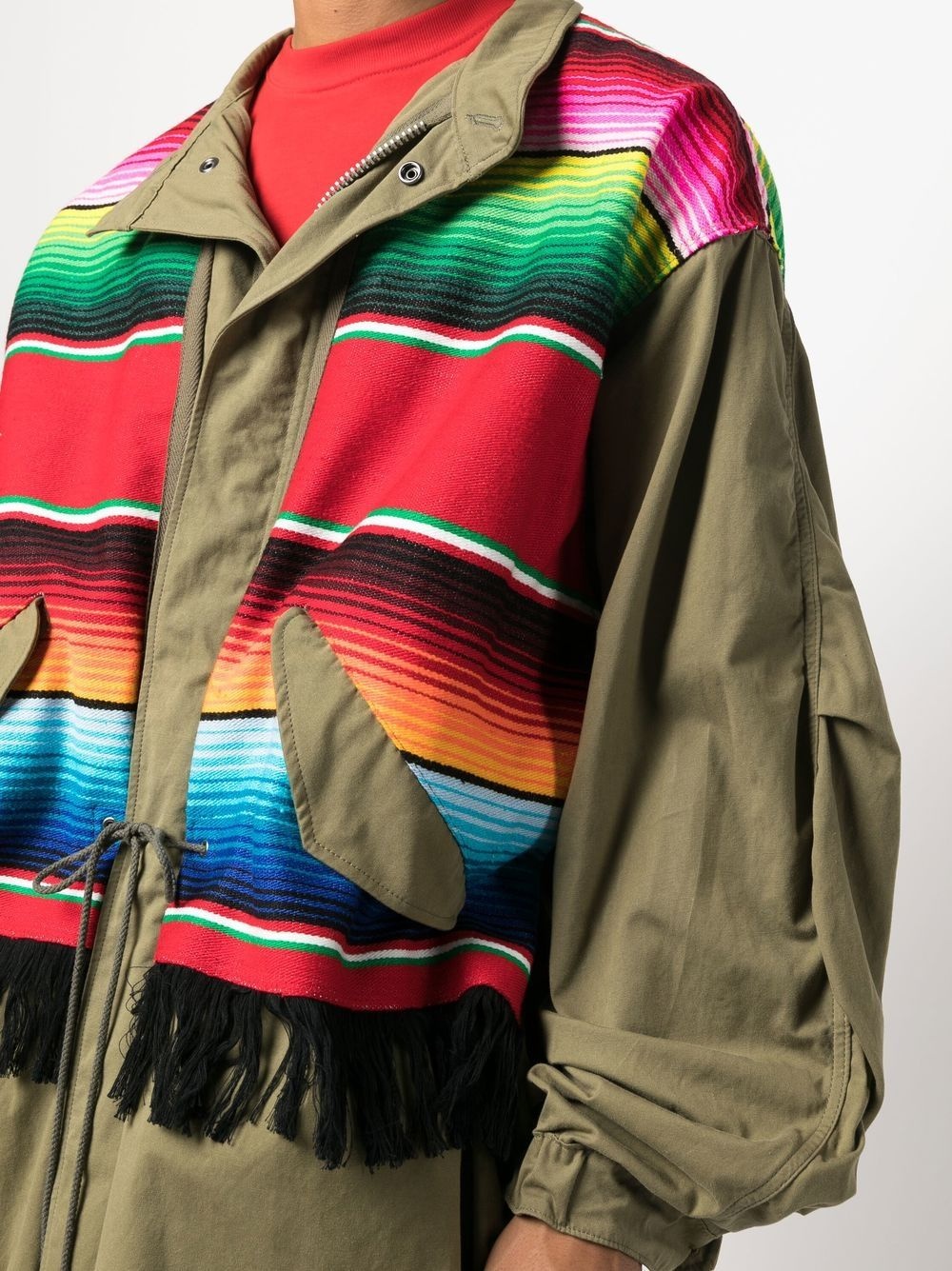 Navako striped parka coat - 5