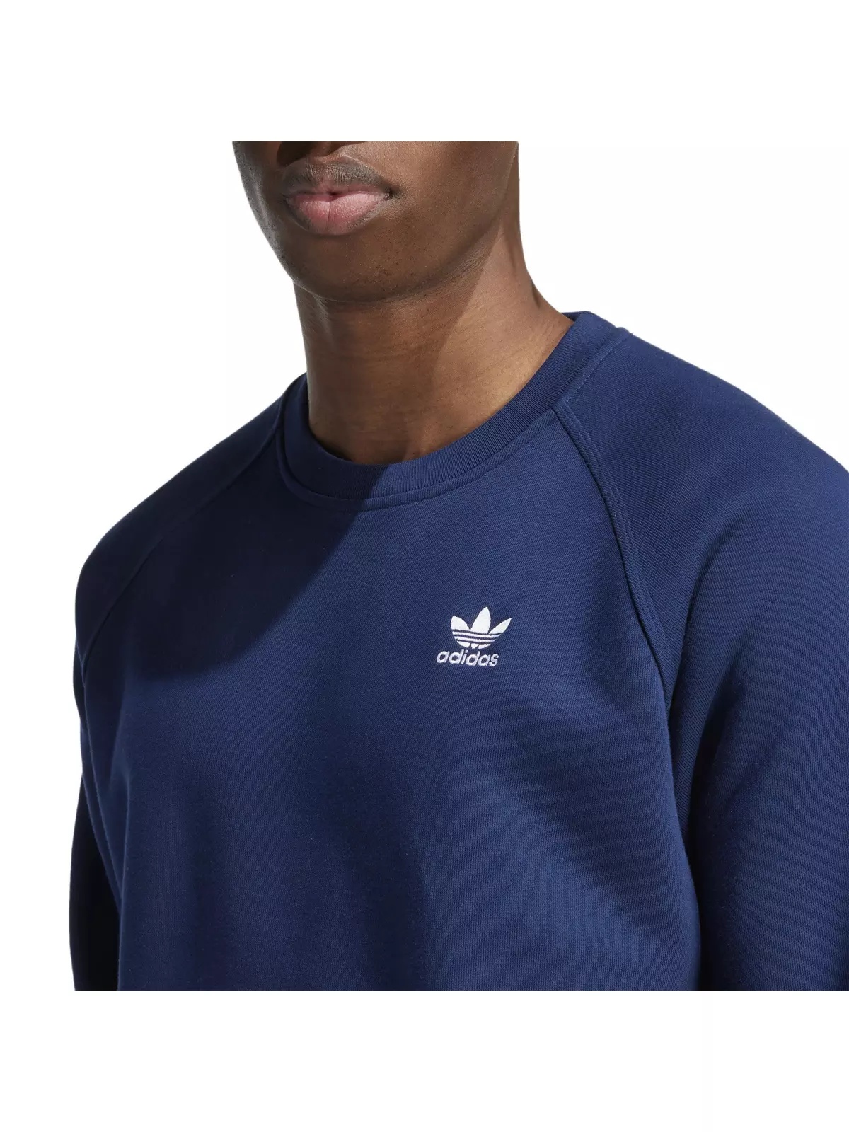 Originals Men's Trefoil Essentials Lifestyle Crew Sweatshirt -Navy - 3