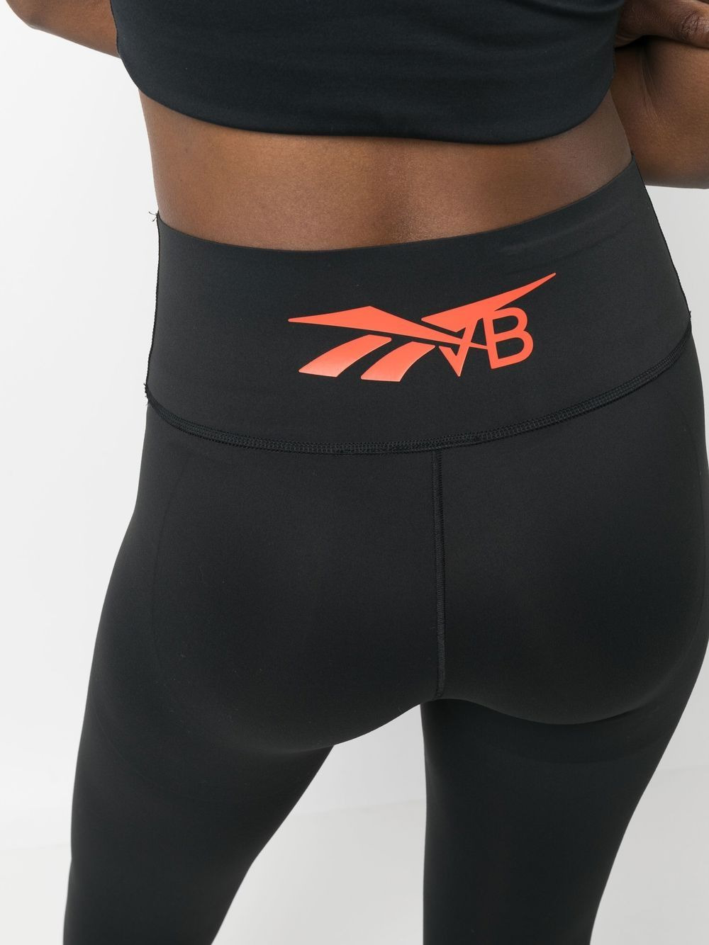 cropped rear logo-print leggings - 5