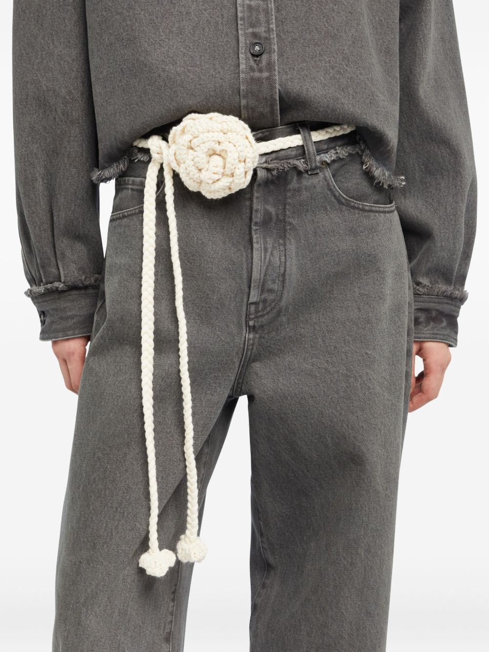 rose-crochet wool belt - 2
