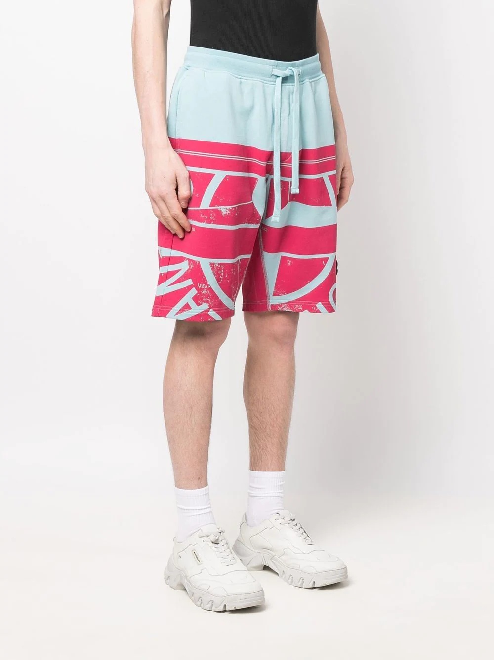 logo-print track shorts - 3