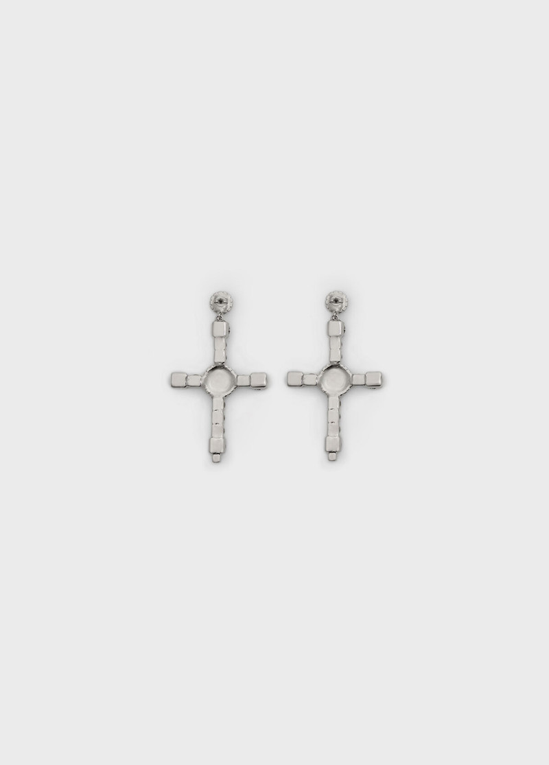 METAL AND GLASS STONE EARRINGS 3