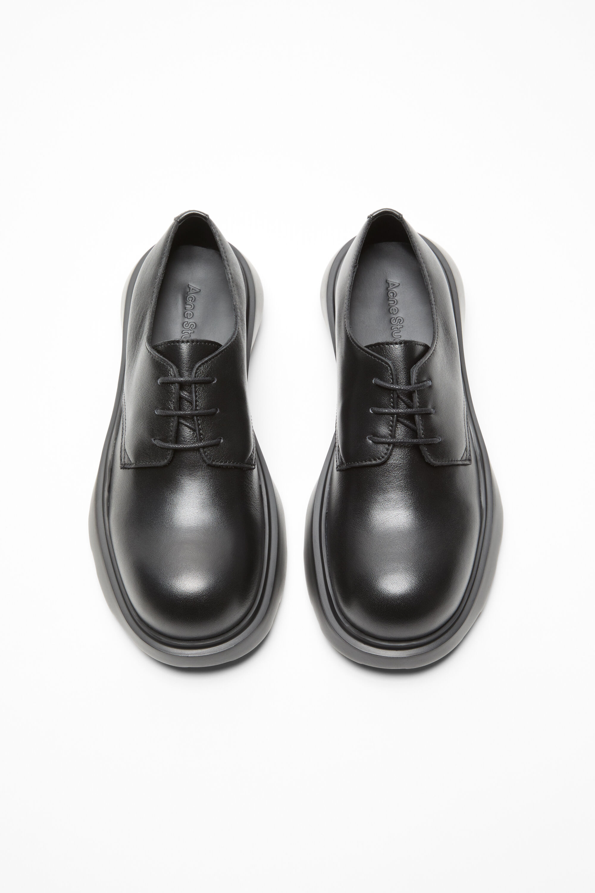 Leather lace-up shoes - Black/black - 3