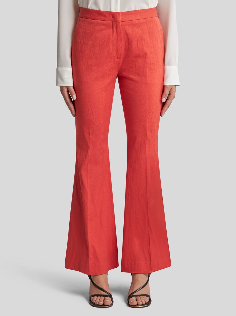 COTTON JACQUARD TROUSERS WITH MEDALLION MOTIF - 2