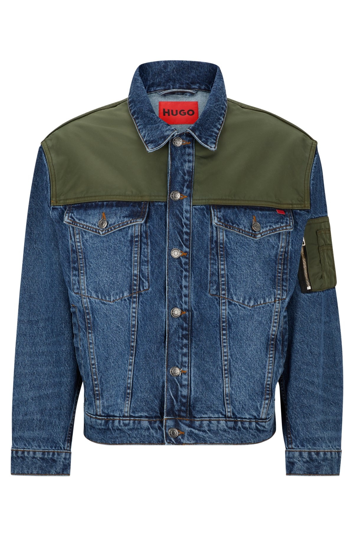 HYBRID RELAXED-FIT JACKET IN BLUE RIGID DENIM - 1
