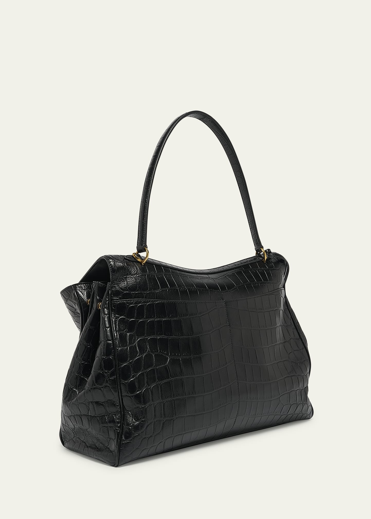 【送料込】BALENCIAGA★Rodeo Crocodileトップハンドルバッグ S BALENCIAGA Rodeo Large Croc-Embossed Top-Handle Bag