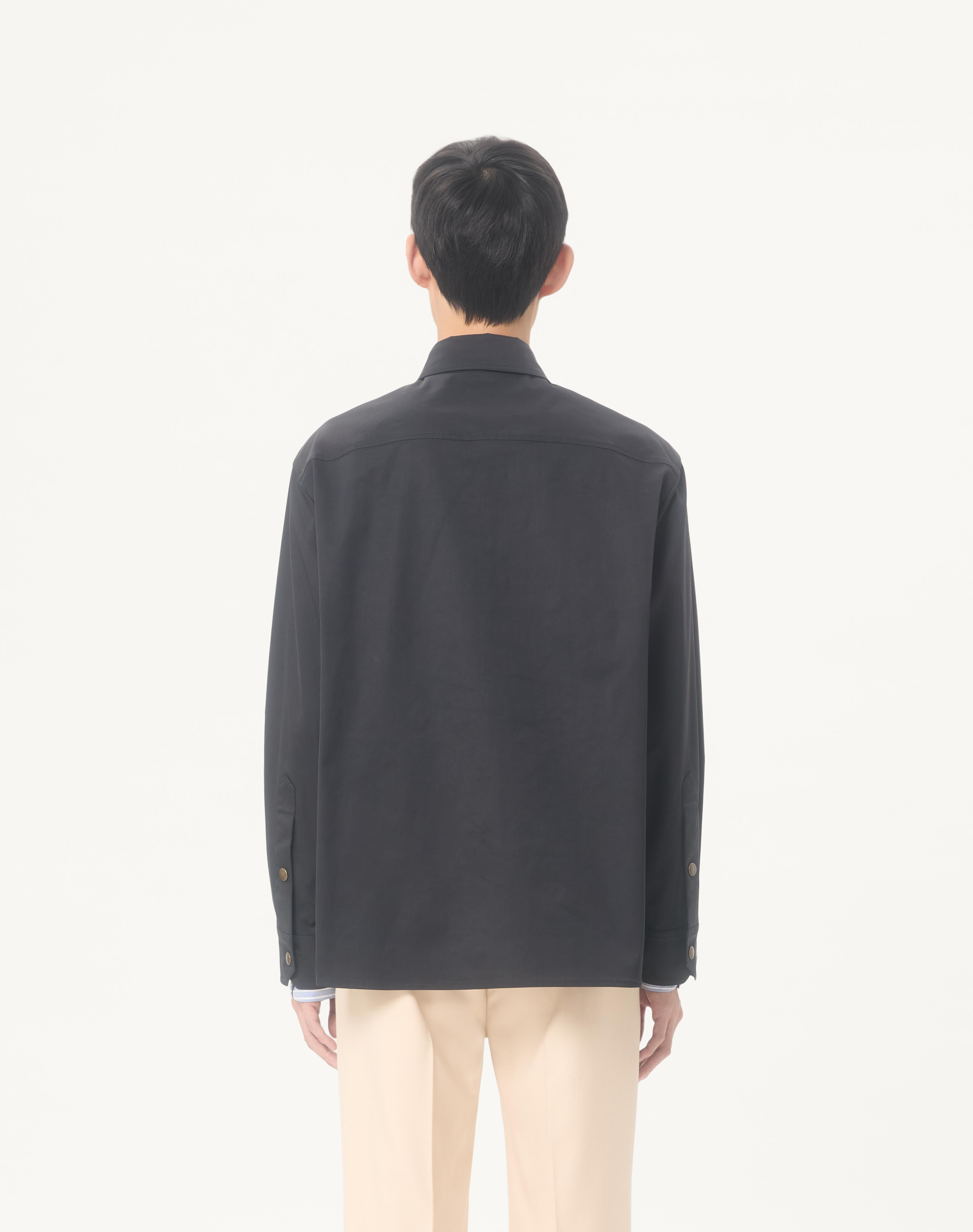NYLON SHIRT JACKET WITH RUBBERIZED V DETAIL - 6