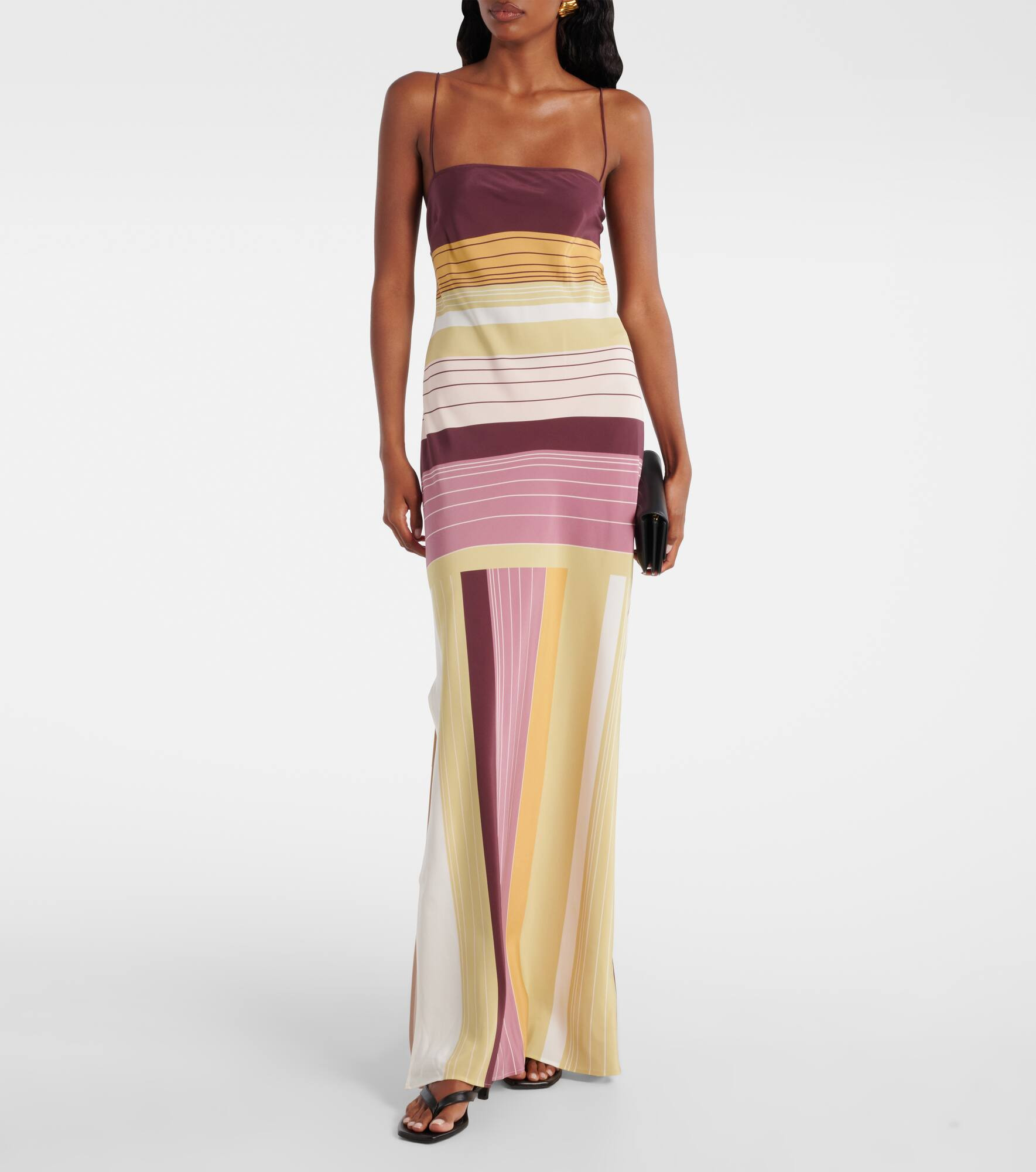Fontana striped silk crêpe slip dress - 2