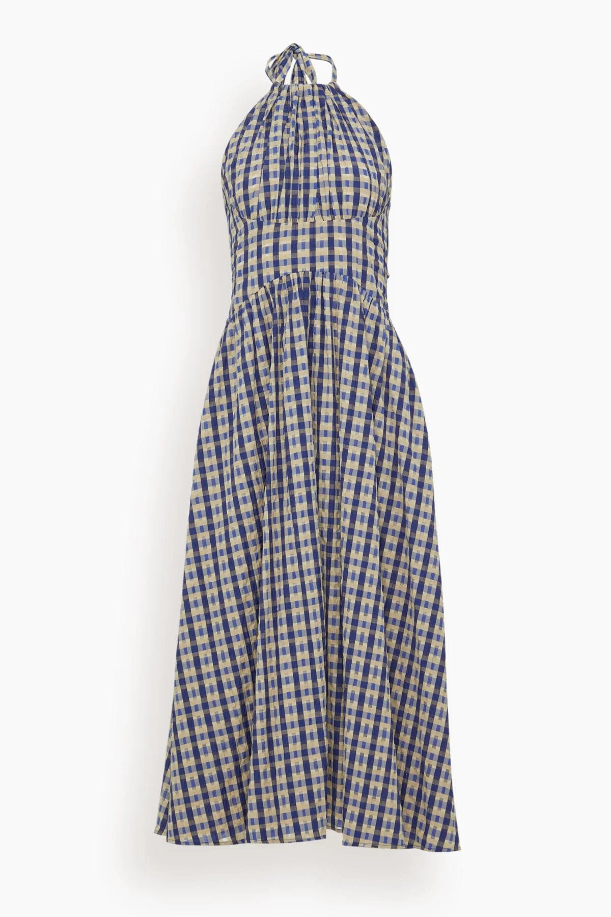 Halter in the Name of Love Dress in Navy Check - 1