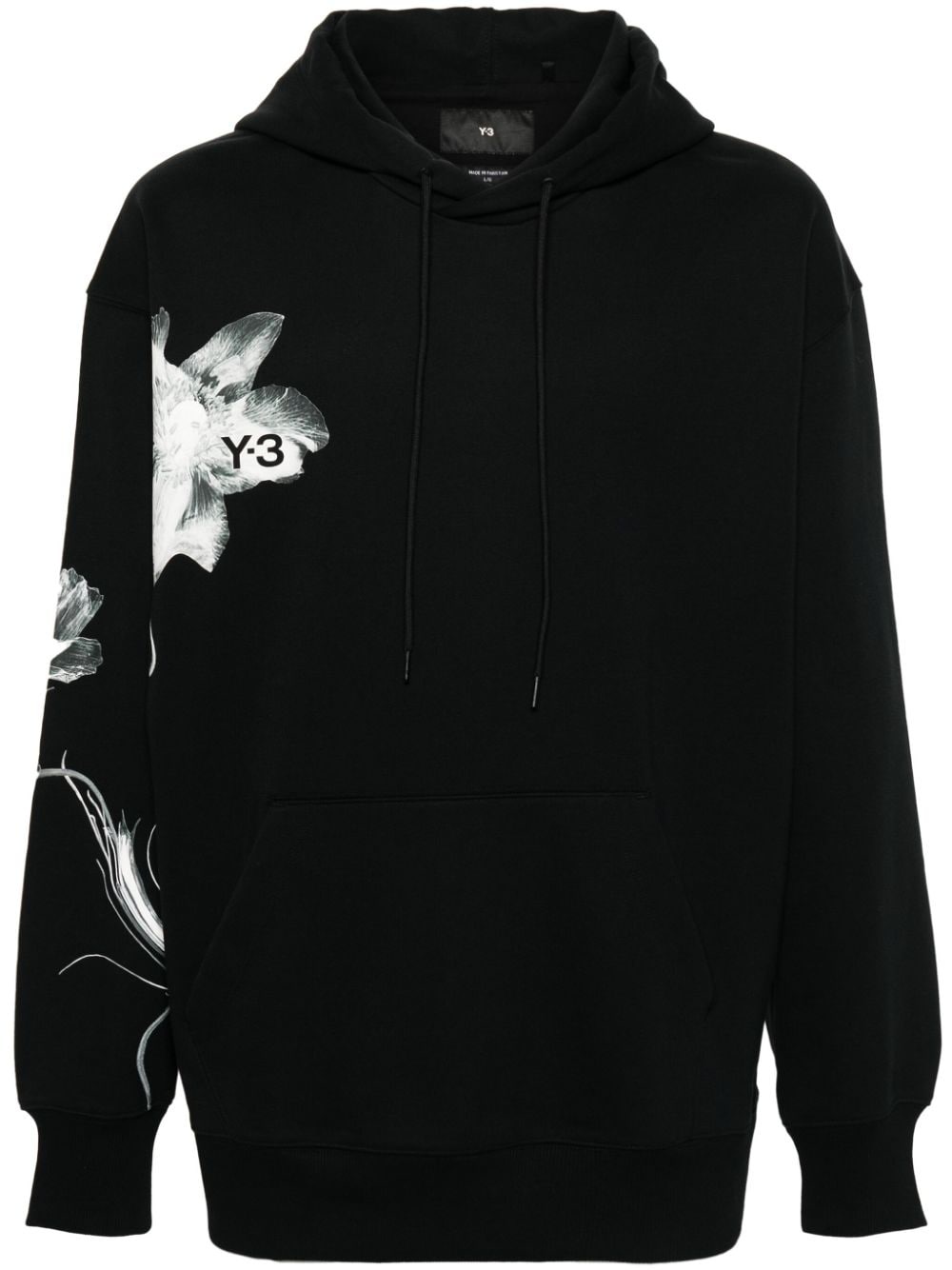 floral-print drawstring hoodie - 1