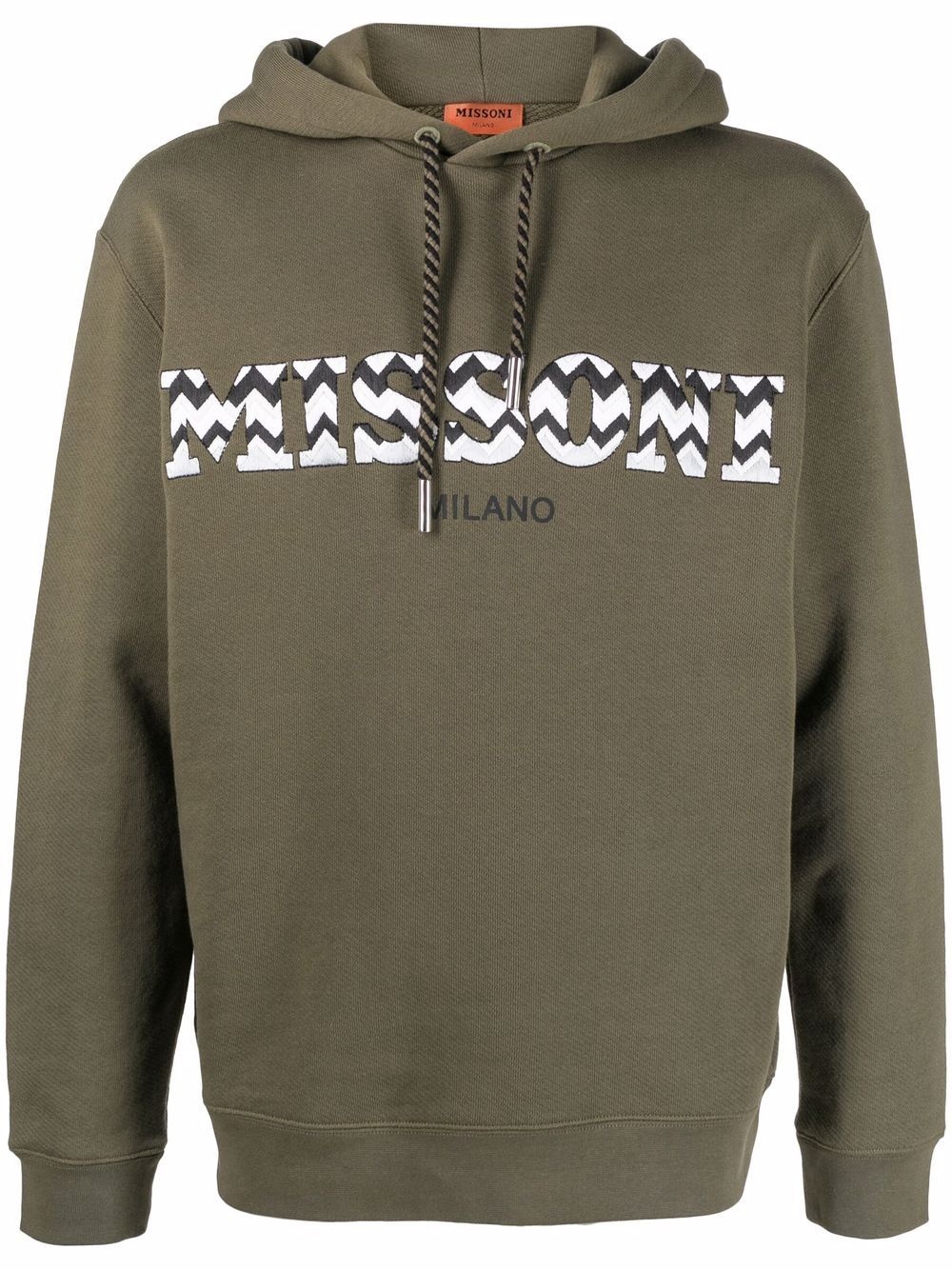 embroidered-logo hoodie - 1