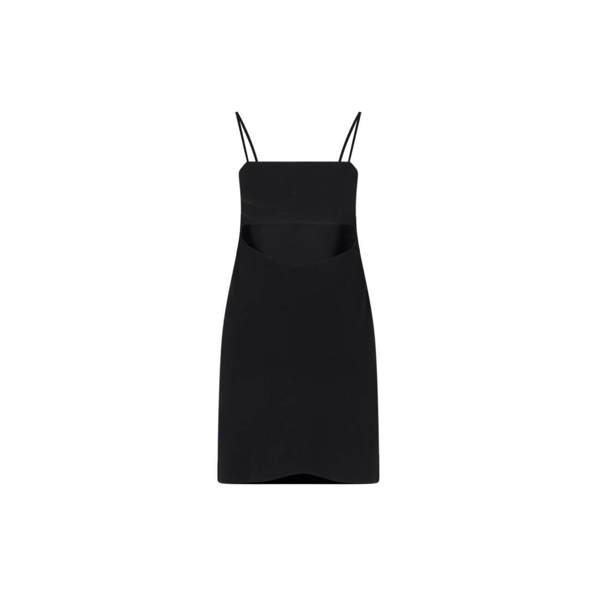 CAMI BAND MINI SLIP DRESS WITH LOGO (BLACK) - 2