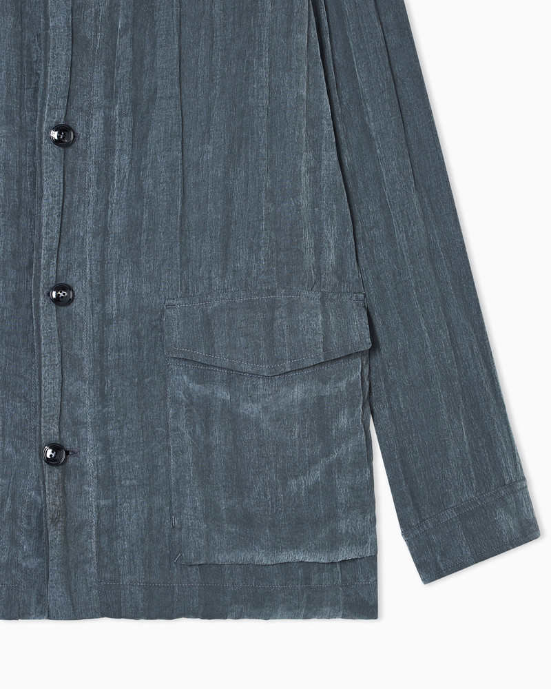 BLOUSON IN PLEATED LYOCELL AND NYLON CANVAS 5