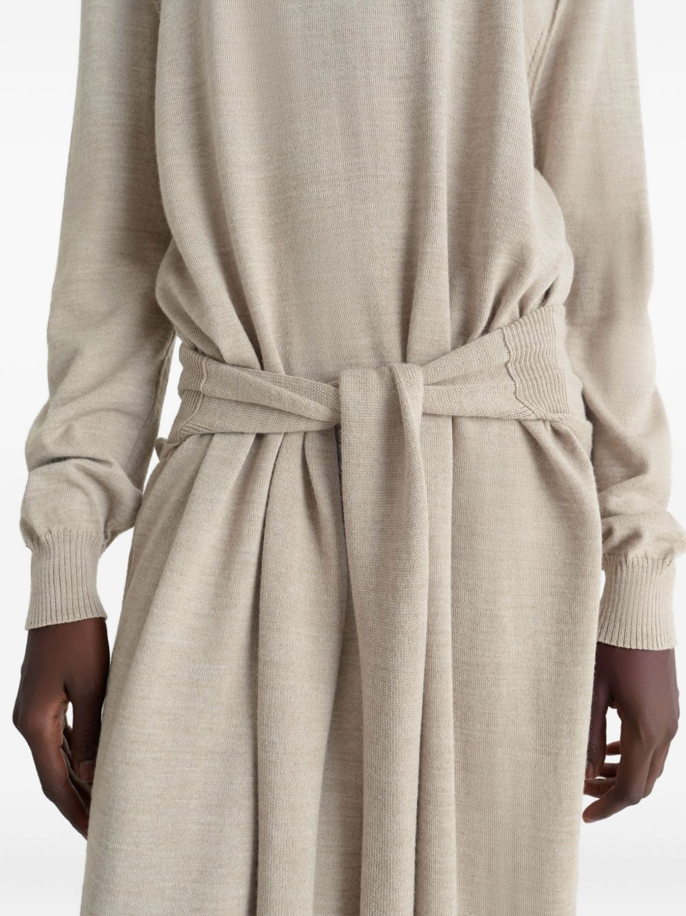 tie-waist turtleneck dress - 5