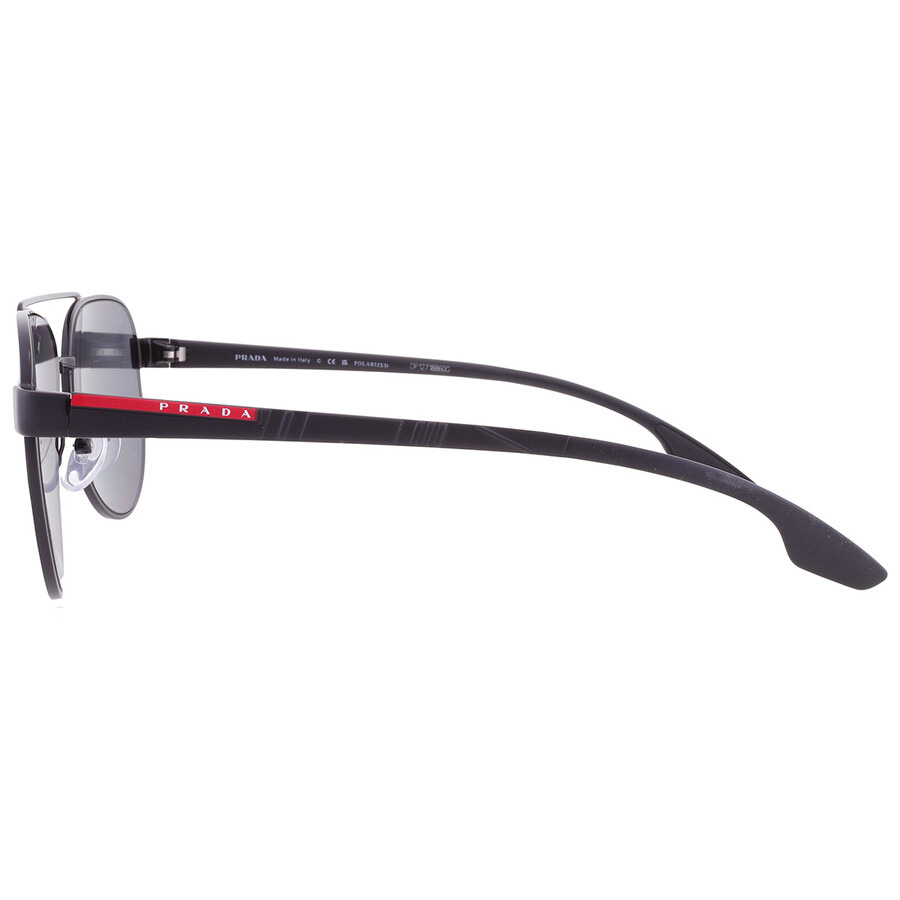 Prada Linea Rossa Polarized Grey Pilot Men's Sunglasses PS 54TS 1AB5Z1 58 - 4