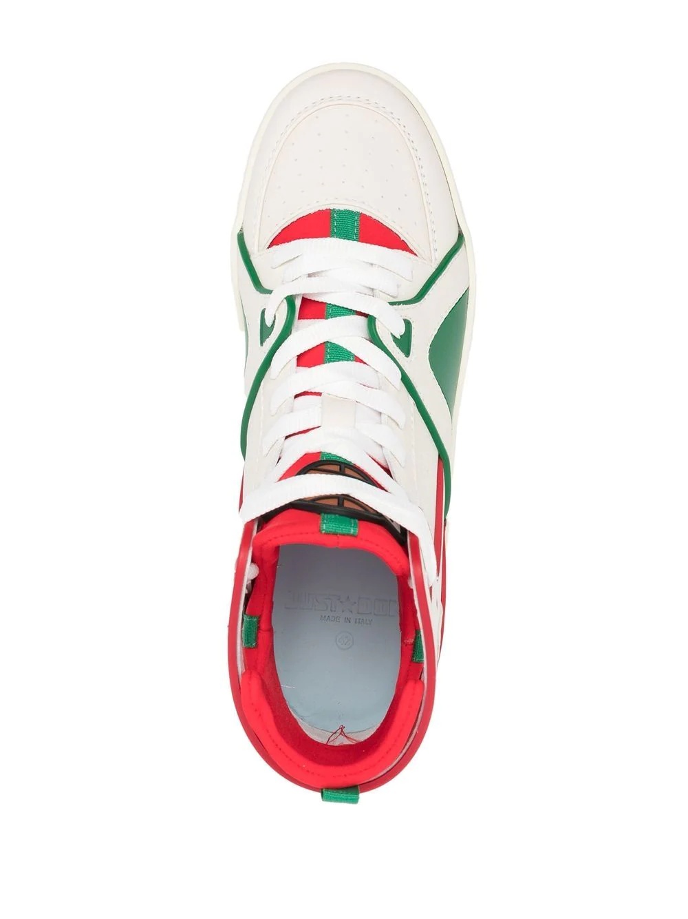 panelled leather sneakers - 4